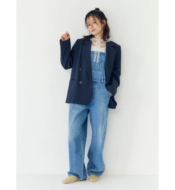 Ungrid「カーブシルエットデニムサロペット」|オールインワン|