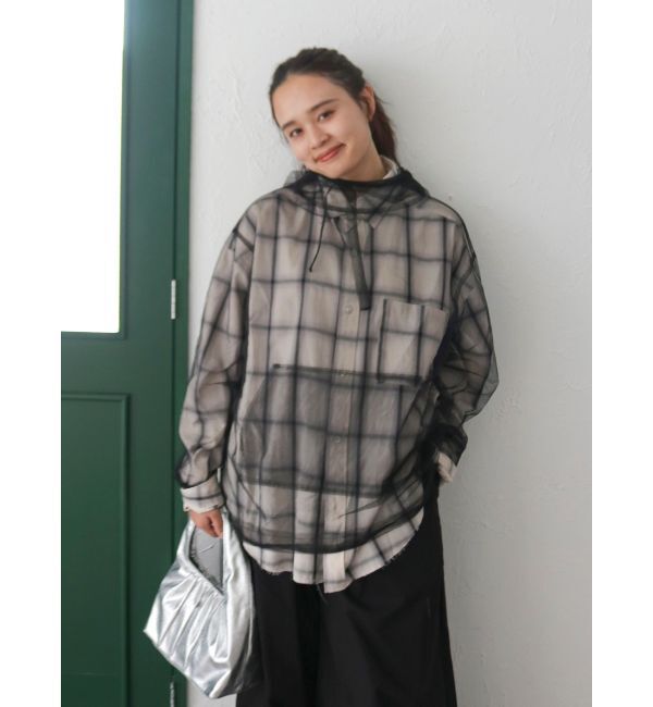 Ungrid「カットオフデザインチェックルーズシャツ」|シャツ・ブラウス|