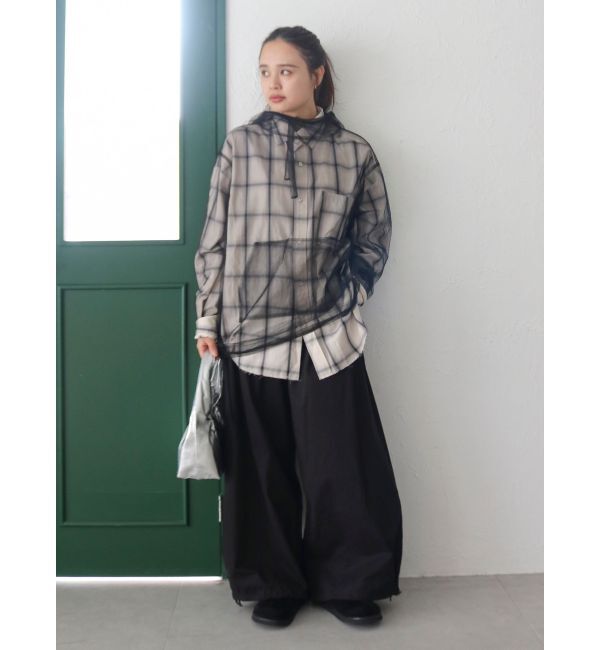 Ungrid「カットオフデザインチェックルーズシャツ」|シャツ・ブラウス|
