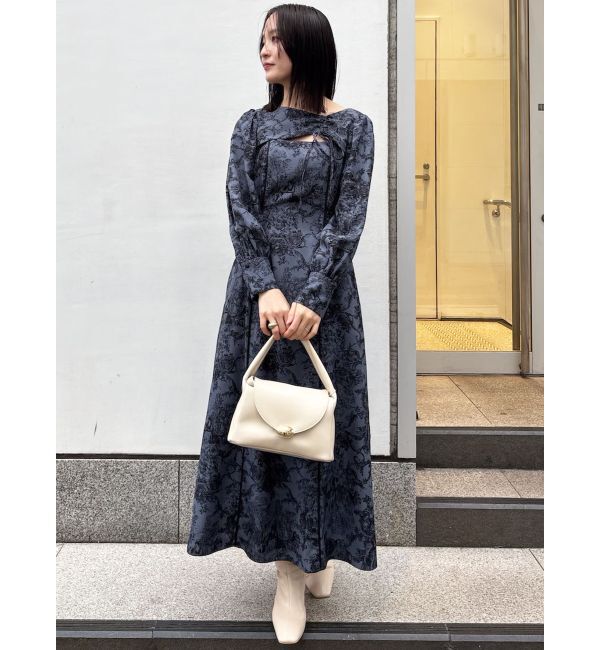 LAGUNAMOON「ドローイングフラワーワンピース」|ワンピース|ブルー