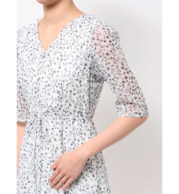 LAGUNAMOON「スモールフラワーパターンVネックワンピース」|ワンピース|