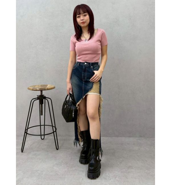 EVRIS「ワンポイントビジューチェーンニットトップス」|ニット・セーター|