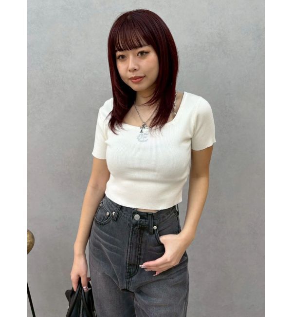 EVRIS「ワンポイントビジューチェーンニットトップス」|ニット・セーター|