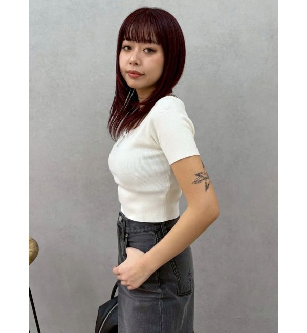 EVRIS「ワンポイントビジューチェーンニットトップス」|ニット・セーター|