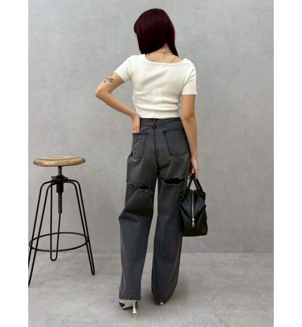 EVRIS「ワンポイントビジューチェーンニットトップス」|ニット・セーター|