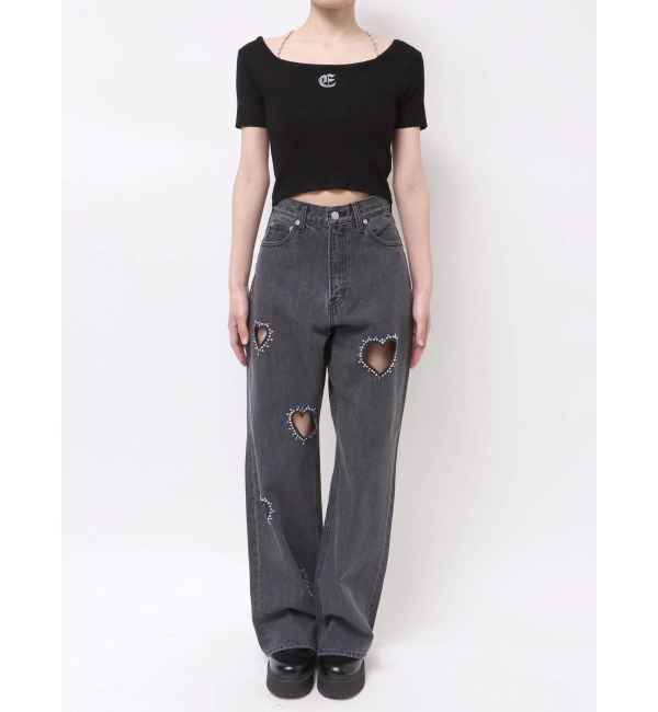 EVRIS「ワンポイントビジューチェーンニットトップス」|ニット・セーター|