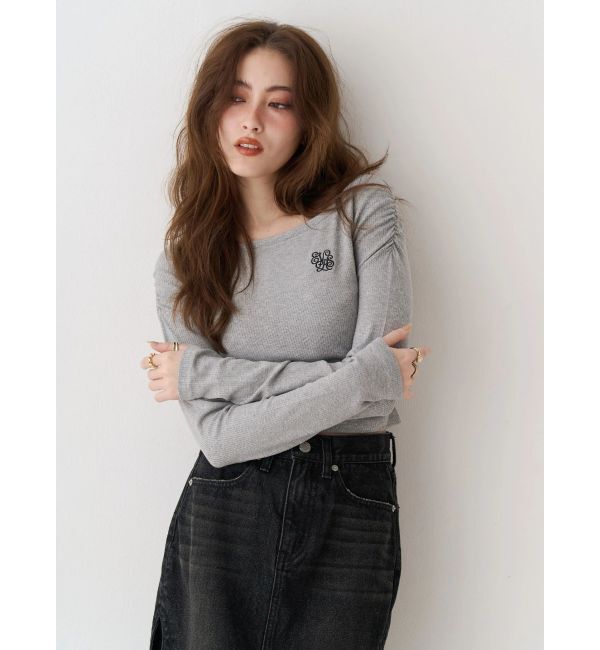 EVRIS「オフショルフーディトップス」|Tシャツ・カットソー|