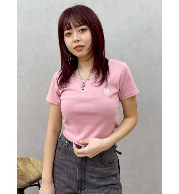 EVRIS「SUNNYショートTシャツ」|Tシャツ・カットソー|ピンク