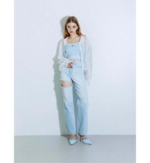 GYDA「3way GDビジューMOLDチェーンストラップポインテッドミュール」|パンプス|