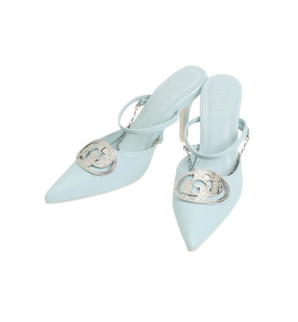 GYDA「3way GDビジューMOLDチェーンストラップポインテッドミュール」|パンプス|