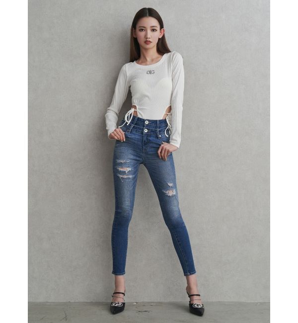 GYDA「3way GDビジューMOLDチェーンストラップポインテッドミュール」|パンプス|