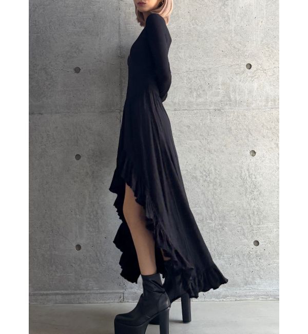 GYDA「【TINY】asymmetryフリルLONGワンピース」|ワンピース|