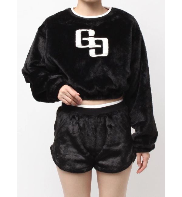 GYDA「GG ECO FURショートトップス」|Tシャツ・カットソー|ブラック