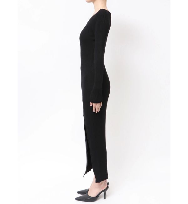 GYDA「GGプレート long sleeve LONGニットワンピース」|ワンピース|