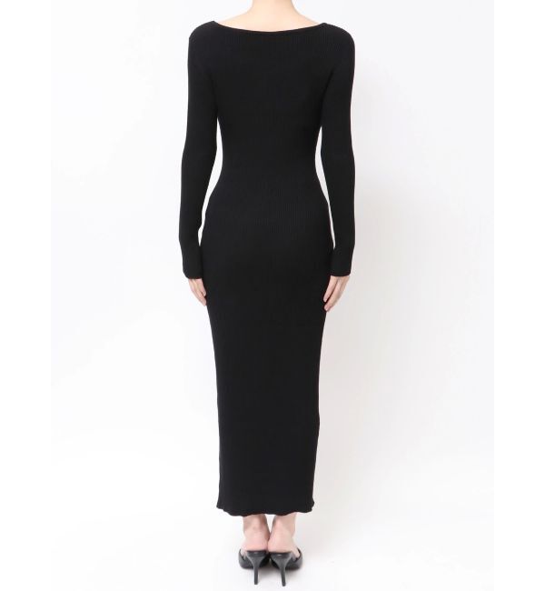 GYDA「GGプレート long sleeve LONGニットワンピース」|ワンピース|