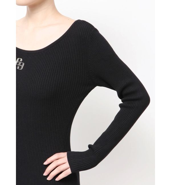 GYDA「GGプレート long sleeve LONGニットワンピース」|ワンピース|