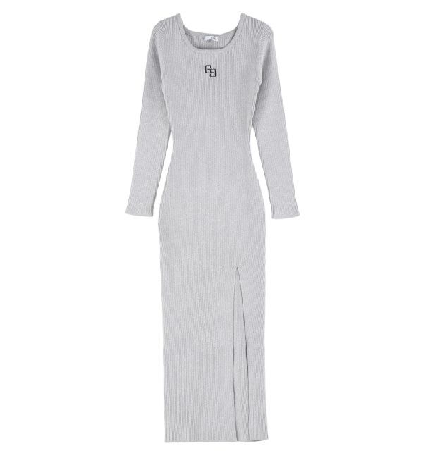 GYDA「GGプレート long sleeve LONGニットワンピース」|ワンピース|