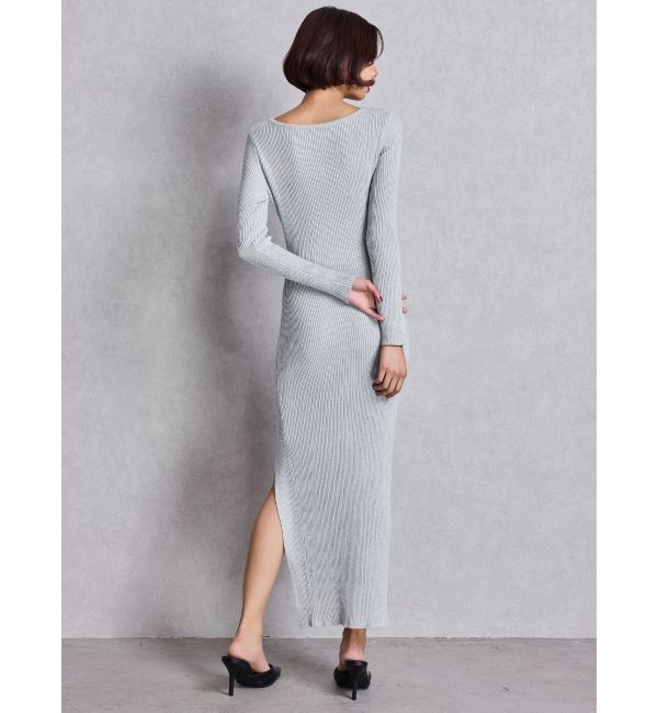 GYDA「GGプレート long sleeve LONGニットワンピース」|ワンピース|