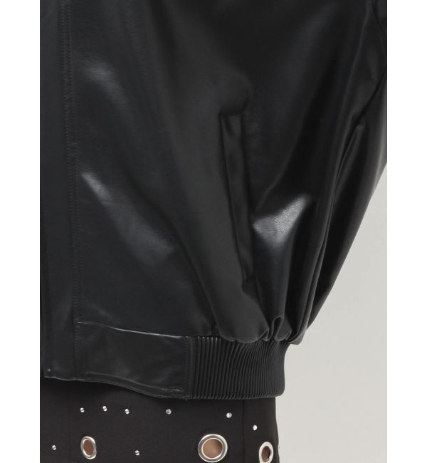GYDA「bijou Symmetry GYDAフェイクレザーBIGブルゾン」|ブルゾン・スタジャン|