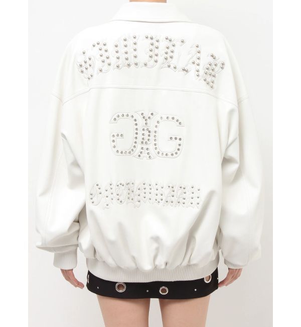 GYDA「bijou Symmetry GYDAフェイクレザーBIGブルゾン」|ブルゾン・スタジャン|