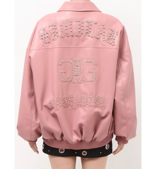 GYDA「bijou Symmetry GYDAフェイクレザーBIGブルゾン」|ブルゾン・スタジャン|