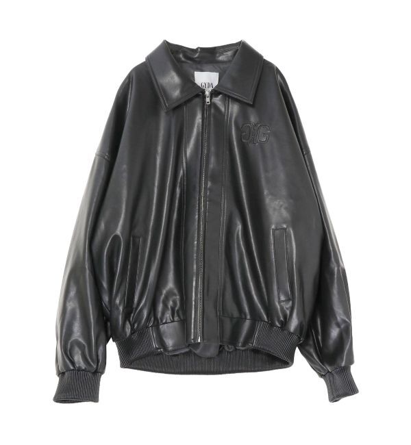 GYDA「bijou Symmetry GYDAフェイクレザーBIGブルゾン」|ブルゾン・スタジャン|