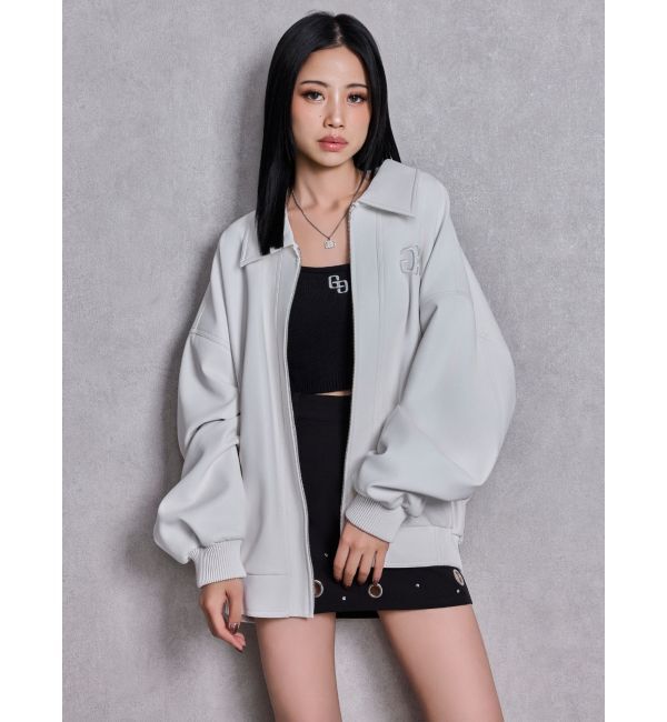 GYDA「bijou Symmetry GYDAフェイクレザーBIGブルゾン」|ブルゾン・スタジャン|