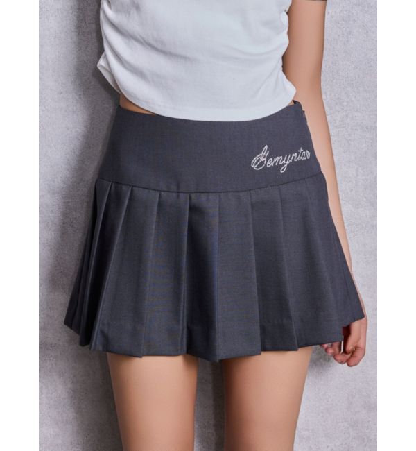 GYDA「GEMYNTAR bijouスカートライクショートパンツ」|スカート|チャコールグレー