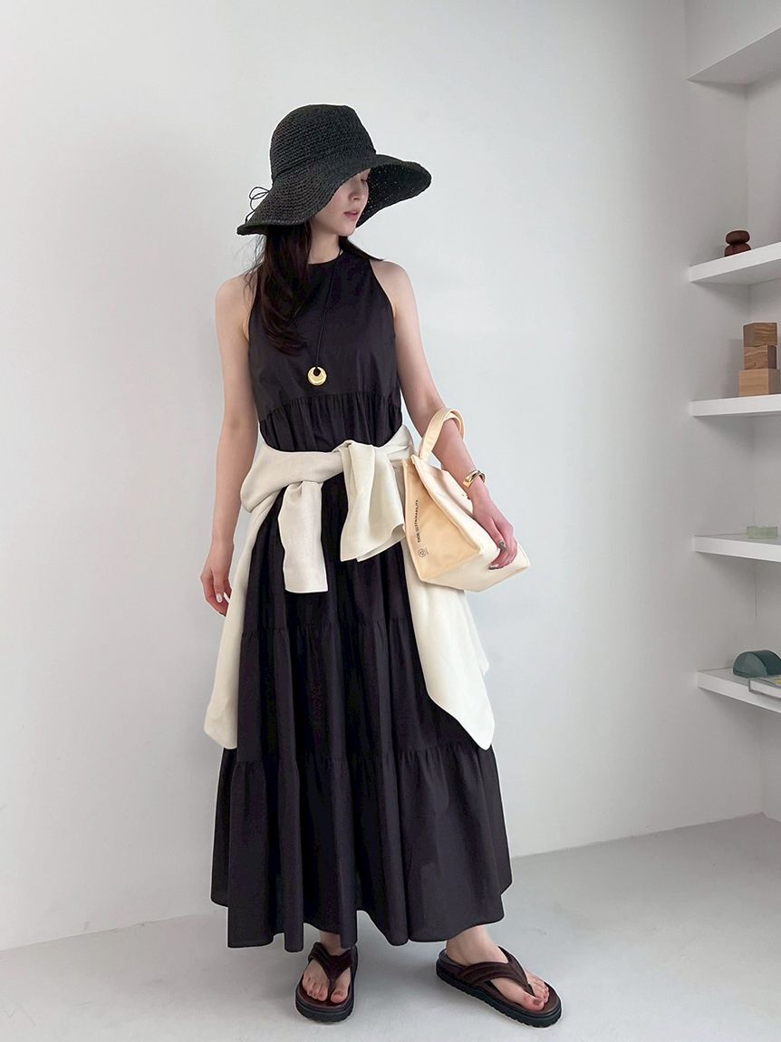 Mila Owen「【ウォッシャブル】クルーネックアメスリティアードロングワンピース」|ワンピース|