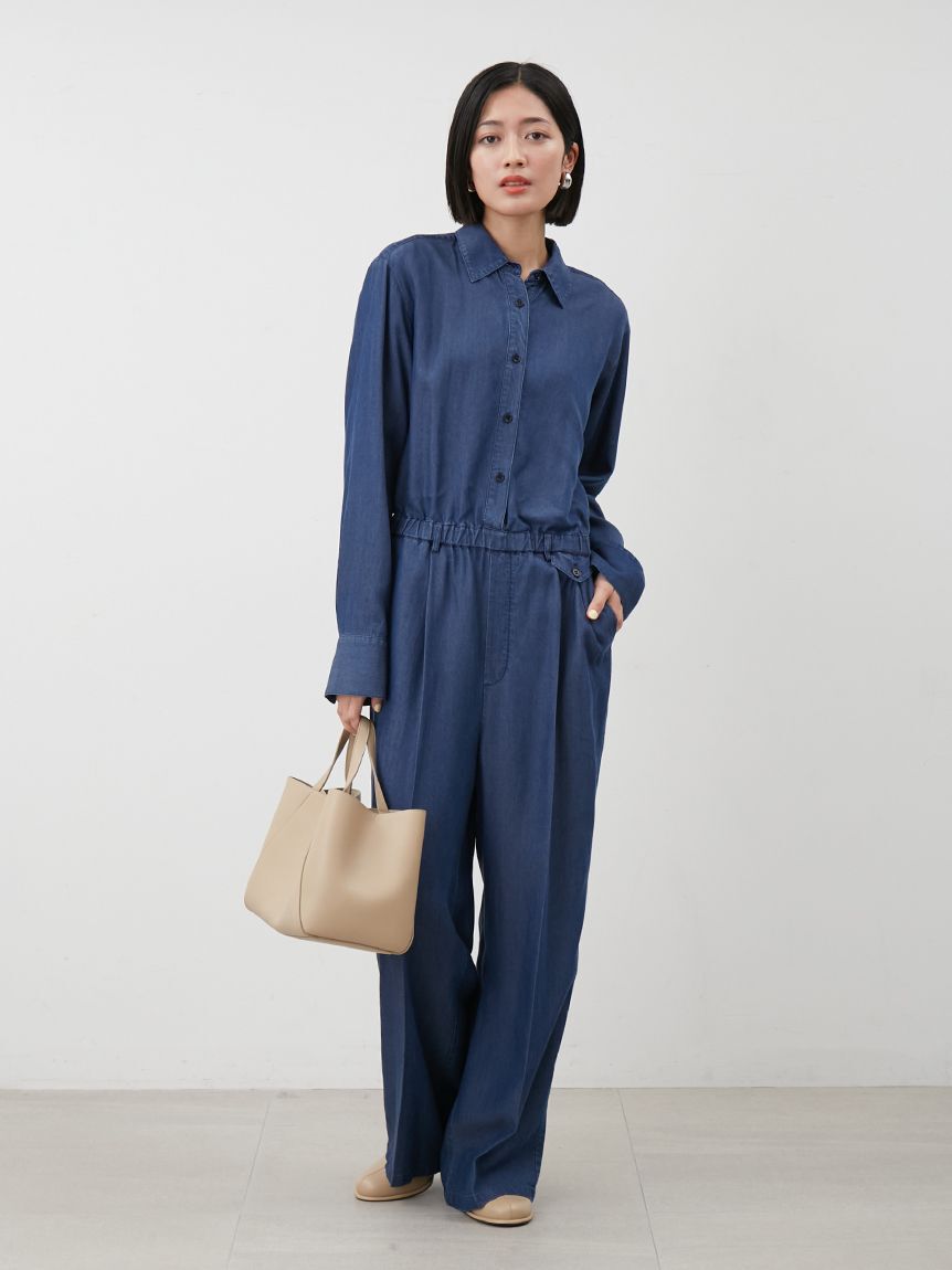 Mila Owen「ウエストゴムシャツオールインワン」|オールインワン|