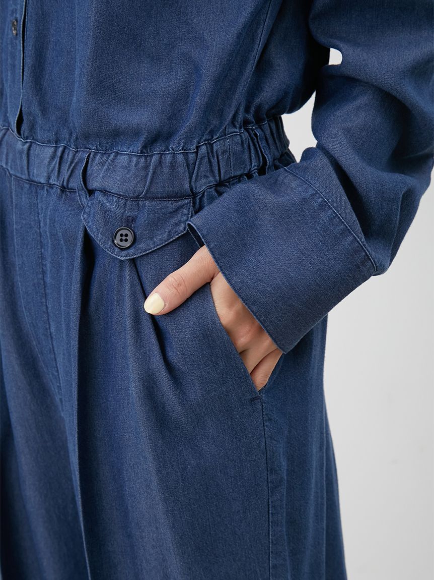 Mila Owen「ウエストゴムシャツオールインワン」|オールインワン|