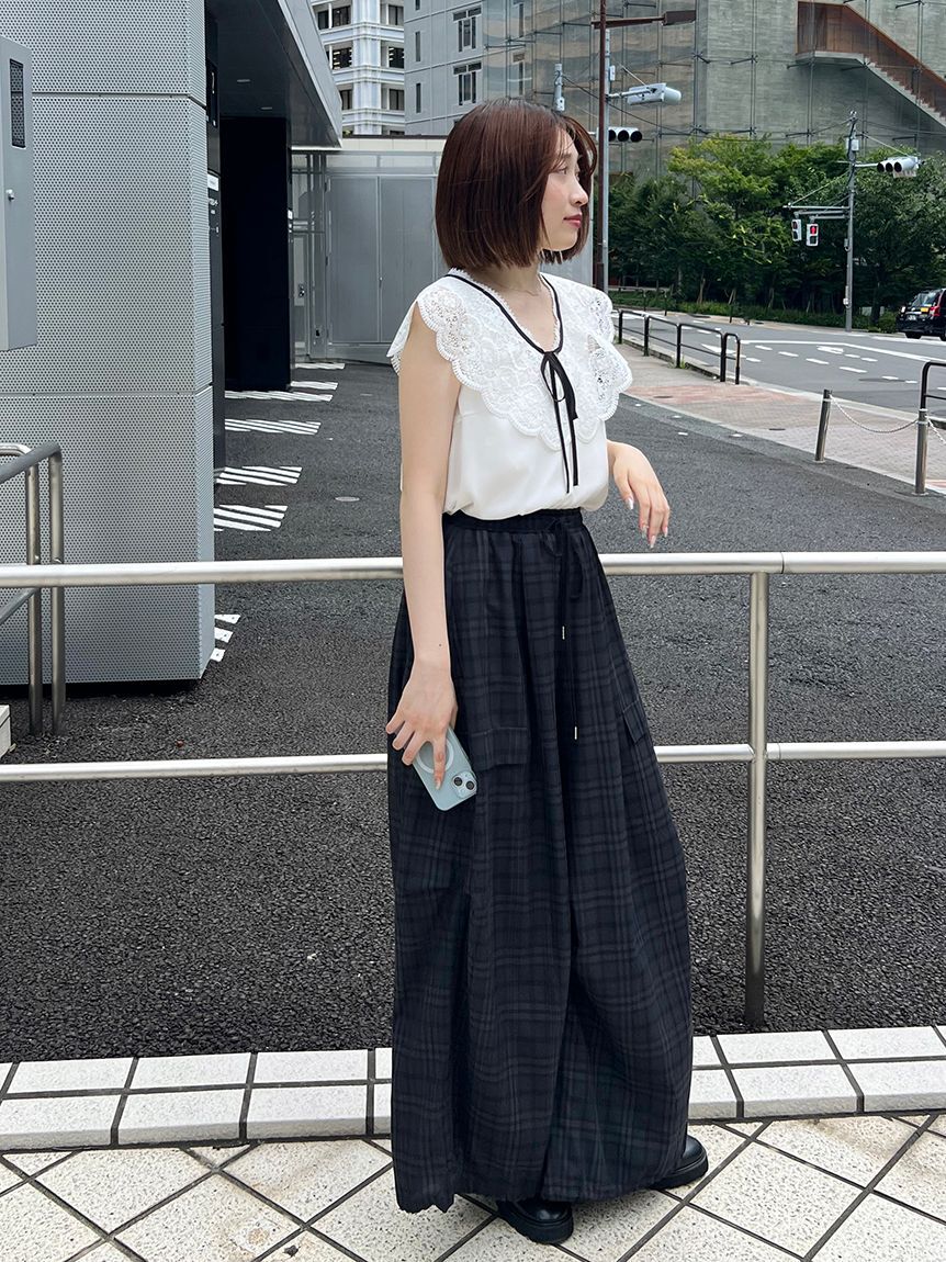 SNIDEL「ワイドデザインパンツ」|チノ|