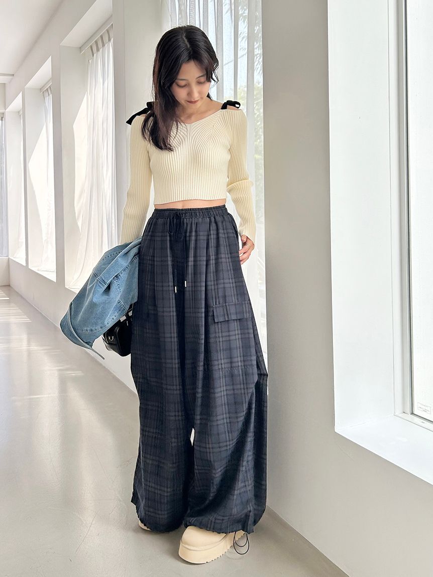 SNIDEL「ワイドデザインパンツ」|チノ|