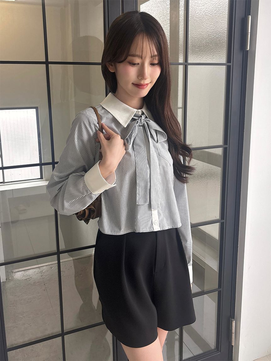 SNIDEL「バリエクロップドシャツ」|シャツ・ブラウス|