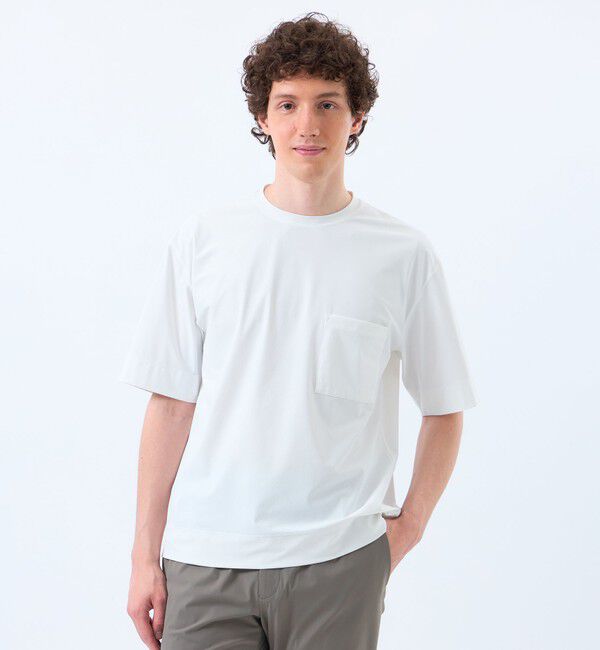 MACKINTOSH PHILOSOPHY「ドライフラットストレッチ クルーネック五分袖ポケT」|Tシャツ・カットソー|ホワイト