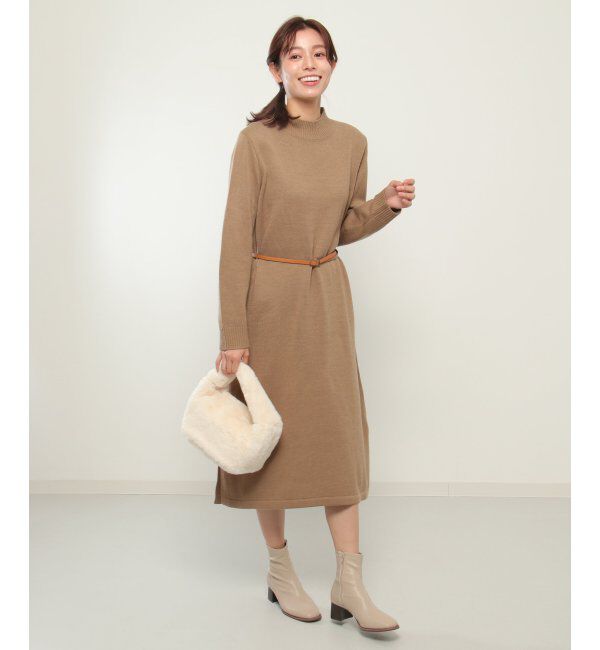 ikka「【2点セット】ニットベストワンピースアンサンブル」|ワンピース|