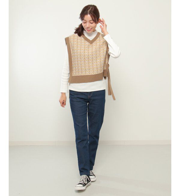 ikka「【2点セット】ニットベストワンピースアンサンブル」|ワンピース|