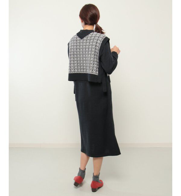 ikka「【2点セット】ニットベストワンピースアンサンブル」|ワンピース|