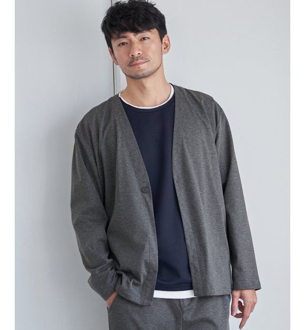 IKKA LOUNGE「【イージーケア／シワ軽減】イージーケアストレッチカーデジャケット【接触冷感／UVカット】ＪＫＴ」|Tシャツ・カットソー|