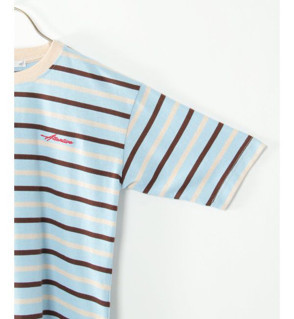 ikka kids「6分袖ボーダーゆるTシャツ（120~160cm）」|Tシャツ・カットソー|