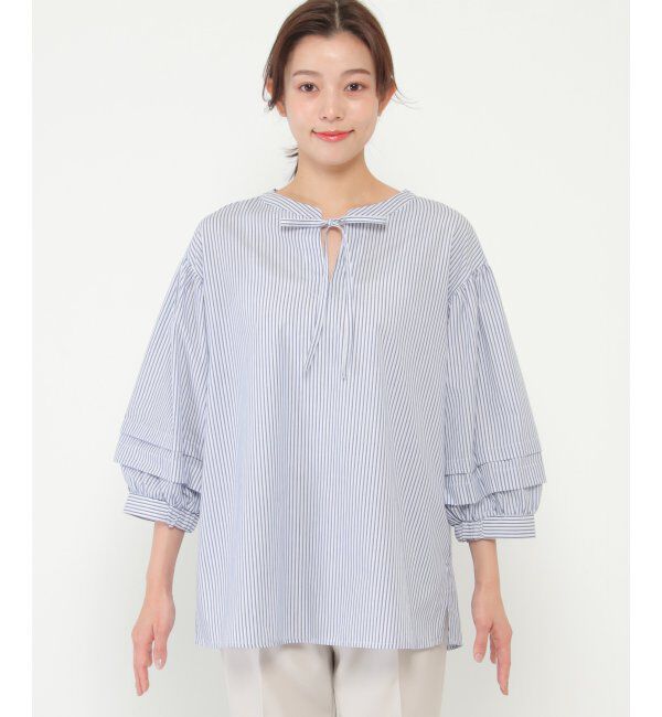 ikka「袖タックスキッパーブラウス」|シャツ・ブラウス|