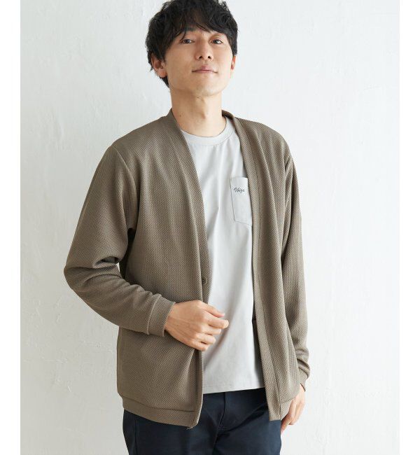 ikka「パイナップルワンボタンカーデ」|カーディガン|ベージュ
