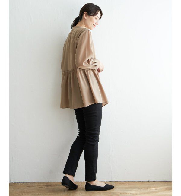 ikka「ウエストギャザー切り替えシャツ」|シャツ・ブラウス|