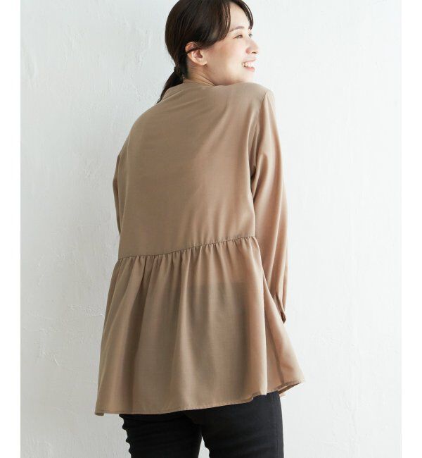 ikka「ウエストギャザー切り替えシャツ」|シャツ・ブラウス|