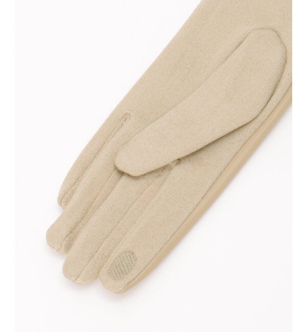 ikka「エコレザーライン入りグローブ」|手袋|