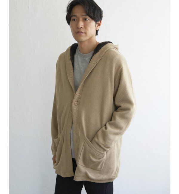 ikka「ボアフリースニットフーディガン」|その他|