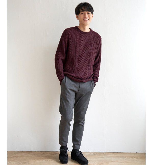 ikka「抗菌アランケーブルリサイクルニット」|プルオーバー|