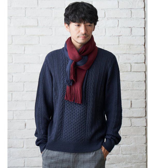 ikka「抗菌アランケーブルリサイクルニット」|プルオーバー|