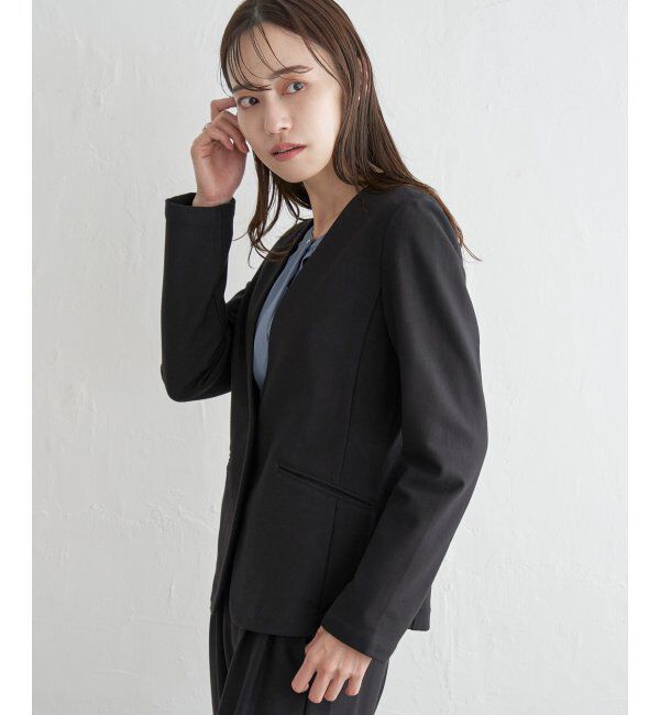 IKKA LOUNGE「【洗濯機で洗える／セットアップ対応】GOKU楽カットソーノーカラージャケット」|その他|