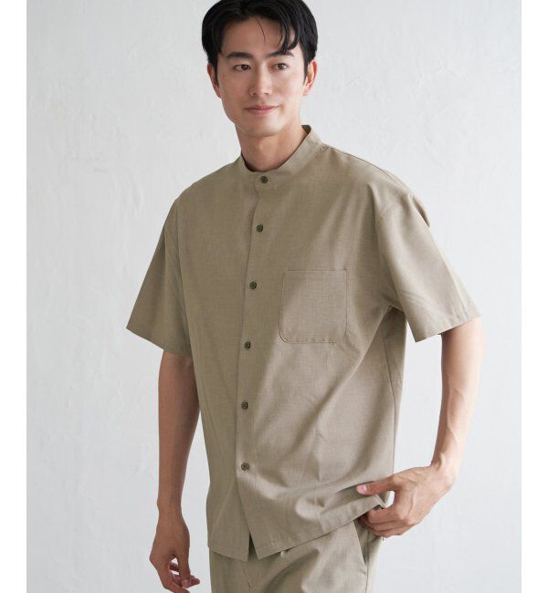 ikka「【セットアップ対応】Reflax(R) リラックスバンドカラーシャツ」|シャツ・ブラウス|